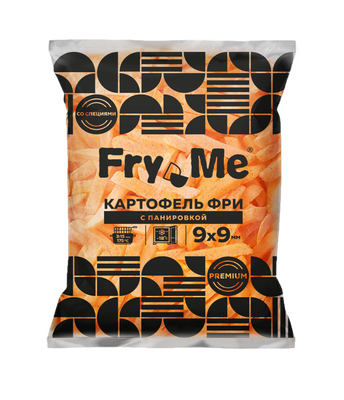 Картофель фри Fry Me FMB9 c панировкой со специями 9х9 мм пакет 2,5 кг