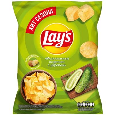 ТОП 100 Чипсы Lays картоф. малосольн.огурч.с укропом 19*140г ТОП 100 Чипсы Lays картоф. малосольн.огурч.с укропом 19*140г