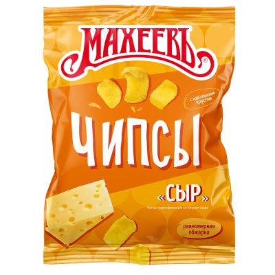Чипсы картофельные Махеев со вкусом сыра пакет 80г