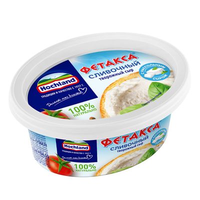 Сыр творожный Hochland Фетакса сливочный, ванночка, 140г
