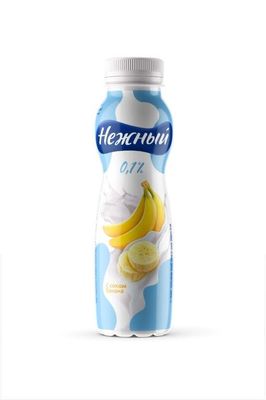 Напиток йогурт. пастер. Нежный с соком 0,1% банан Пласт. бутылка 285гр