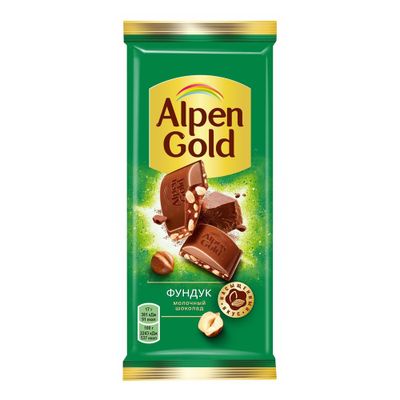 ТОП 100 Шоколад Alpen Gold молочный Фундук 80г ТОП 100 Шоколад Alpen Gold молочный Фундук 80г