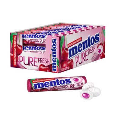 Жевательная резинка Mentos Pure Roll Fresh Вишня, 15,5г