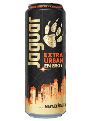 Напиток энергетический Ягуар Экстра Урбан Энерджи со вкусом маракуйи и апельсина 0,44 ж/б*12