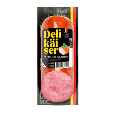 Колбаса Delikaiser Ветчинно-рубленая п/к в/у 0,4 кг(45 суток)