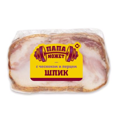 Шпик Останкино с чесноком и перцем к/в в/у 300г(50 суток)