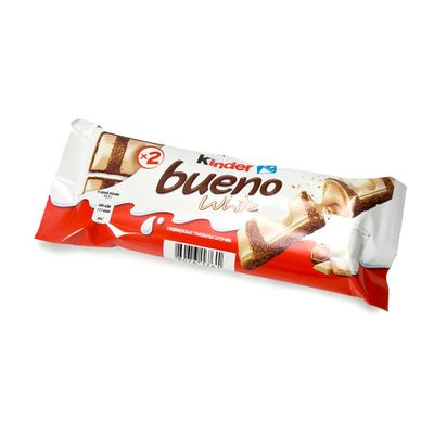 Вафли Kinder Bueno White, покрытые белым шоколадом, с молочно-ореховой начинкой, 39 г