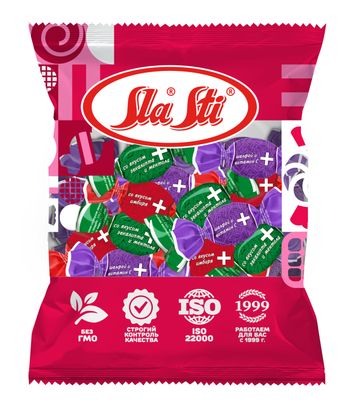 Карамель Sla Sti Микс (эвкалипт и ментол, имбирь. Шалфей и витамин С) 0,2кг