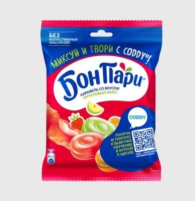 Леденцы Бон Пари Фруктовый микс, 75 г