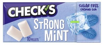 Жевательная резинка CHECKS без сахара со вкусом сильной мяты 13 гр. (10 подушечек)