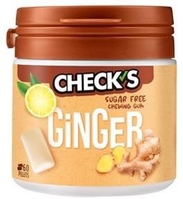 Жевательная резинка CHECKS без сахара со вкусом имбиря и лимона 2*10*70 гр (50 подушечек)