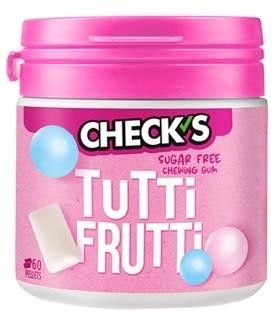Жевательная резинка CHECKS без сахарасо вкусом тутти - фрутти 2*10*70 гр. (50 подушечек)