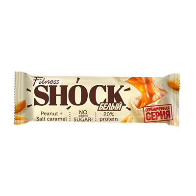 Батончик FitnesSHOCK глазированный, Соленый арахис 50гр