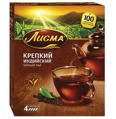 ТОП 100 Чай Лисма Крепкий черный 6*(100пак*2г)