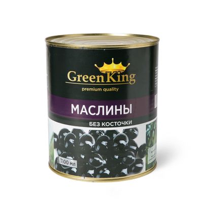 Маслины б/к 3100 мл (6 шт) Green King (сухой вес 1560 г) ж/б, Турция