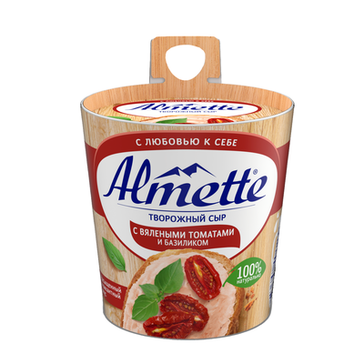 Сыр творожный Almette с вялеными томатами и базиликом 60% пл/ст 150 г