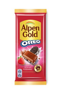 Шоколад Alpen Gold Oreo молочный Нежная Клубника 85г