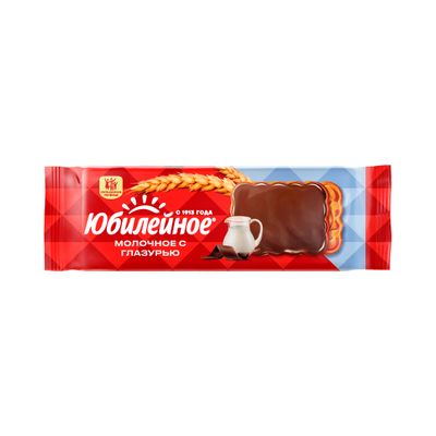 Печенье Юбилейное Молочное с глазурью 348г