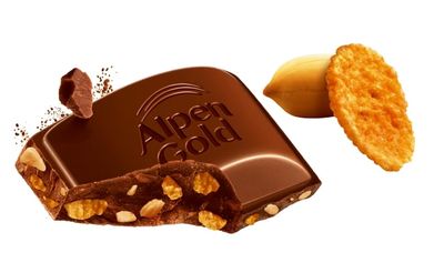 Шоколад молочный Alpen Gold Альпен Гольд с арахисом и кукурузными хлопьями, 80г