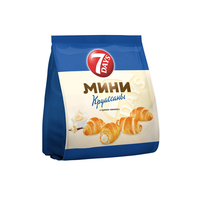 Мини круассаны 7DAYS c кремом со вкусом ваниль, 265 г