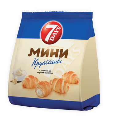 Мини круассаны 7DAYS c кремом со вкусом ваниль, 265 г