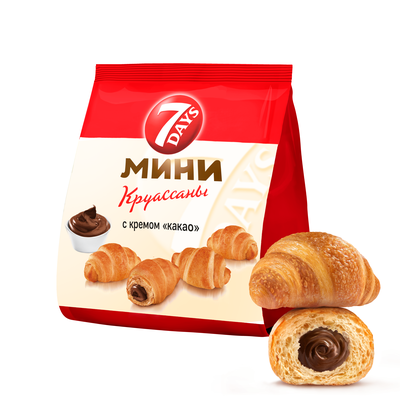 Мини круассаны 7DAYS c кремом "какао" 265 г