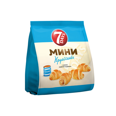Мини круассаны 7DAYS c кремом со вкусом варёная сгущёнка, 265 г