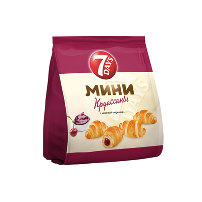 Мини круассаны 7DAYS c начинкой "черешня" 265 г