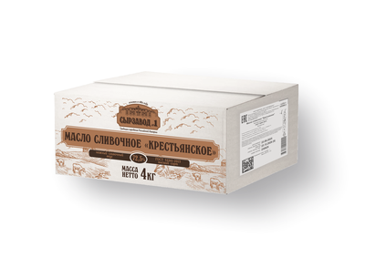 Масло сливочное Крестьянское 72,5% Гост 32261-2013 кор 4кг