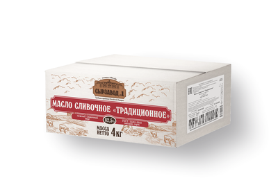 Масло сливочное Традиционное 82,5% Гост 32261-2013 кор. 4 кг