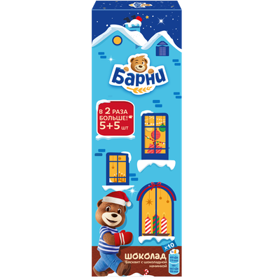 Пирожное Барни бисквитное с шоколадной начинкой 300г