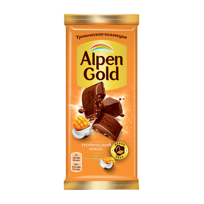 Шоколад Alpen Gold молочный Тропический кокос, 85г