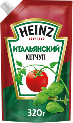Кетчуп томатный Heinz итальянский, дой-пак, 320г