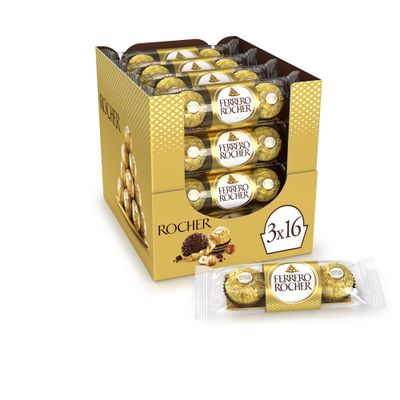 Конфеты Ferrero Rocher, молочный шоколад и лесной орех, 37,5г