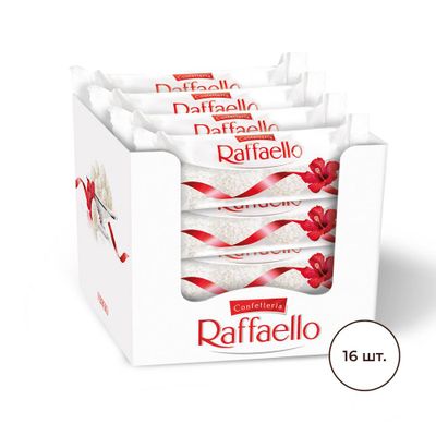 Конфеты в коробке Raffaello с цельным миндальным орехом в кокосовой обсыпке, 40 г