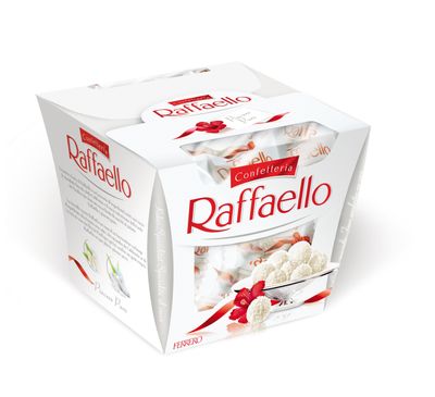 Конфеты в коробке Raffaello с цельным миндальным орехом в кокосовой обсыпке, 150 г