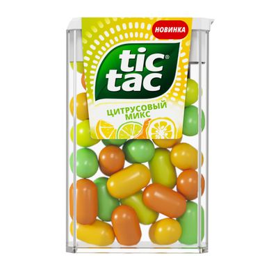 Освежающее драже конфеты Tic Tac Цитрусовый Микс, 16 г