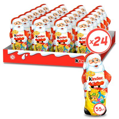 Новогодний сладкий продарок фигурный молочный шоколад Kinder Дед Мороз, 55 г