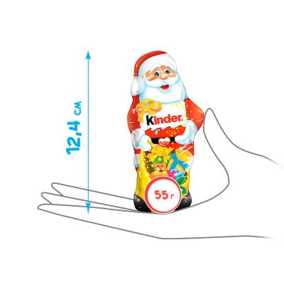 Новогодний сладкий продарок фигурный молочный шоколад Kinder Дед Мороз, 55 г