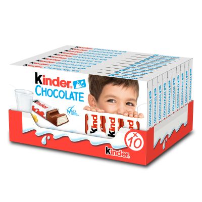 Шоколад Kinder Chocolate с молочной начинкой 100 гр/10шт Т8х10х4