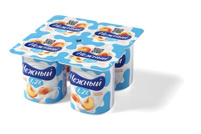Йогурт Нежный с соком персика 1,2 % 100г стакан