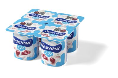 Йогурт Нежный с соком вишни 1,2% 100г стакан