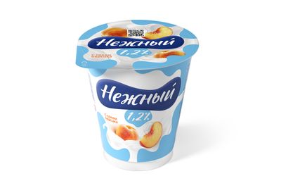 Йогурт Нежный с соком персика 1,2% 320г стакан