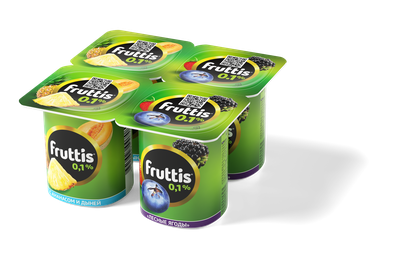 Йогуртный продукт Fruttis 0,1% Ананас-дыня/Лесные ягоды, 110г
