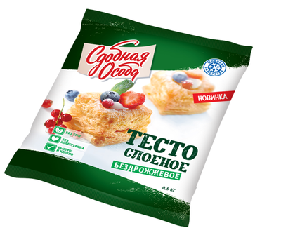 Тесто слоеное Черемушки бездрожжевое 500 г / 16 шт