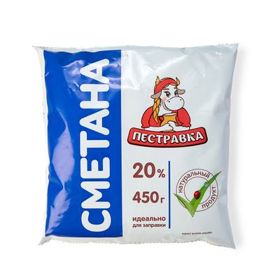 Сметана Пестравка  20% 450г Фин-пак