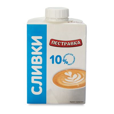 Сливки Пестравка 10% ультрапастеризованные ТБА 0,5л