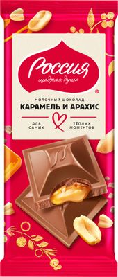 РОССИЯ МолШокКарамельAрахис 18х75г