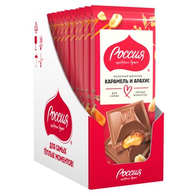 РОССИЯ МолШокКарамельAрахис 18х75г