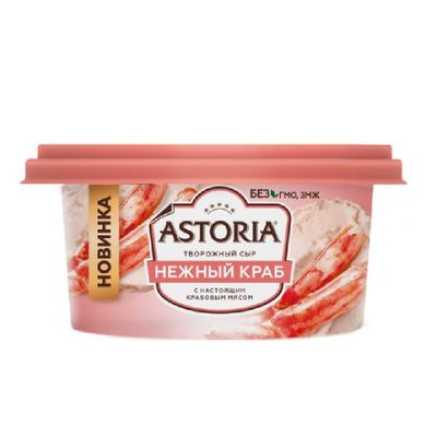 Сыр творожный натуральный Астория Нежный краб 60%, 130г
